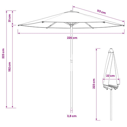 Tuinparasol 230 X 230 Cm Polyester Rechthoekig