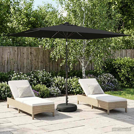 Tuinparasol Met Led-Lampen En Voet 200 X 300 Cm Polyester