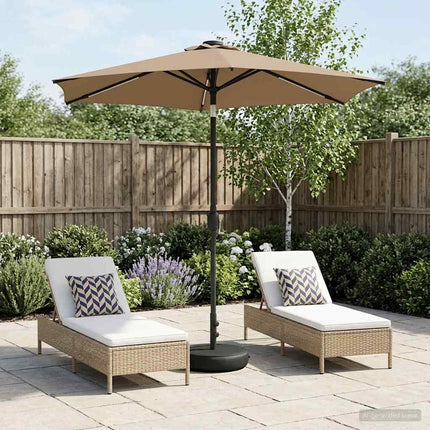 Tuinparasol Met Led-Lampen En Voet 200 X 300 Cm Polyester