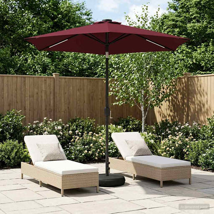 Tuinparasol Met Led-Lampen En Voet 200 X 300 Cm Polyester