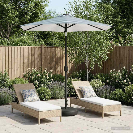 Tuinparasol Met Led-Lampen En Voet 200 X 300 Cm Polyester