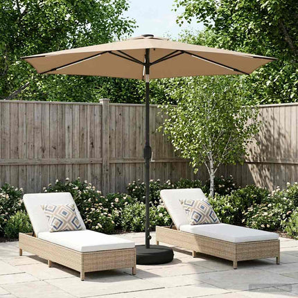 Tuinparasol Met Led-Lampen En Voet 200 X 300 Cm Polyester