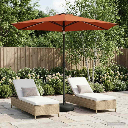 Tuinparasol Met Led-Lampen En Voet 200 X 300 Cm Polyester