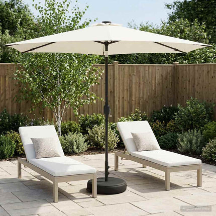 Tuinparasol Met Led-Lampen En Voet 200 X 300 Cm Polyester
