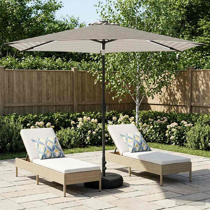 Tuinparasol Met Led-Lampen En Voet 200 X 300 Cm Polyester