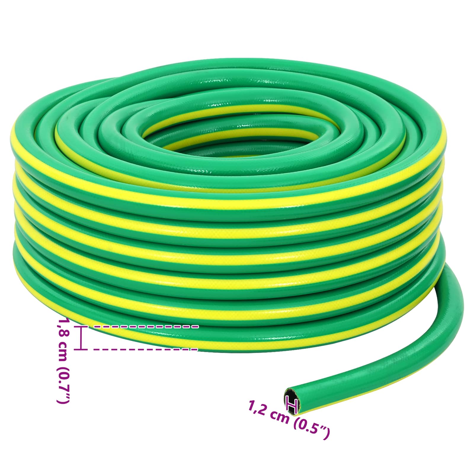 Tuinslang 5-Lags Groen En Geel 1 / 2'' 30 M Pvc