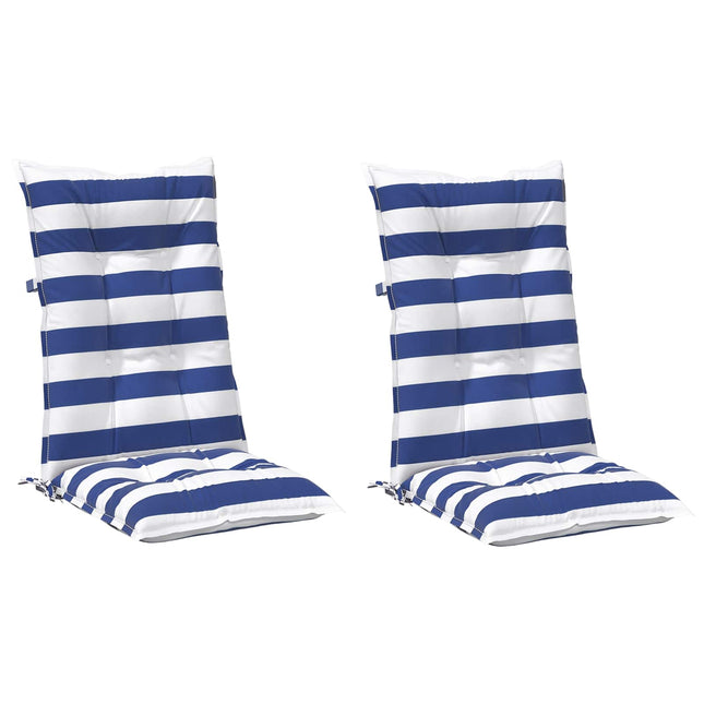 Buiten Kussen 2 Pcs Blauw En Wit 120 X 50 X 7 Cm Stof