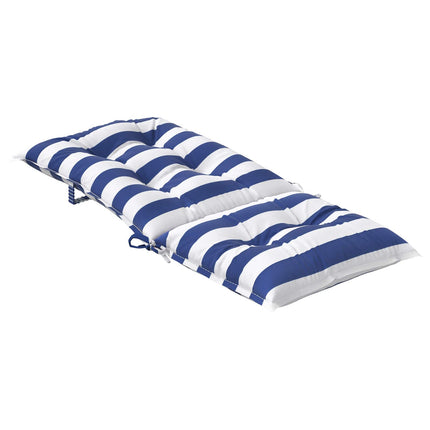 Buiten Kussen 2 Pcs Blauw En Wit 120 X 50 X 7 Cm Stof