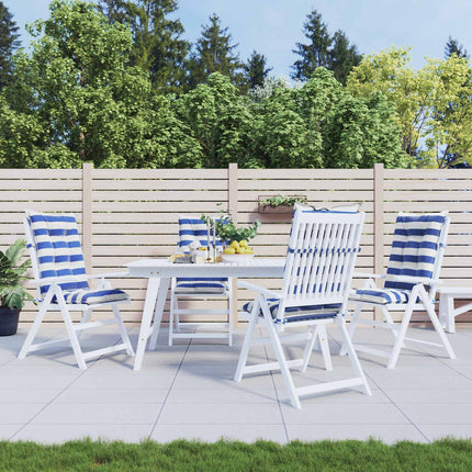 Buiten Kussen 2 Pcs Blauw En Wit 120 X 50 X 7 Cm Stof