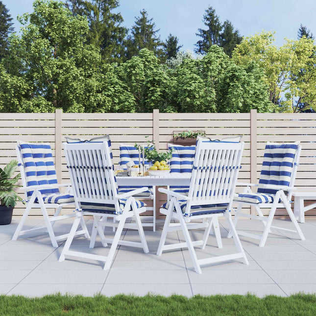 Buiten Kussen 2 Pcs Blauw En Wit 120 X 50 X 7 Cm Stof