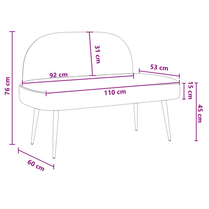 Beklede Bank Met Rugleuning 110 X 60 X 76 Cm
