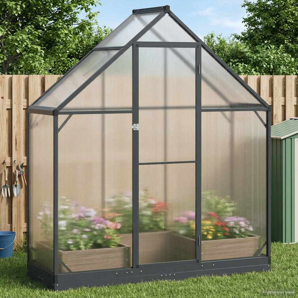 Tuin Serre Met De Deur Antracietkleurig 183,5 X 183,5 X 207 Cm