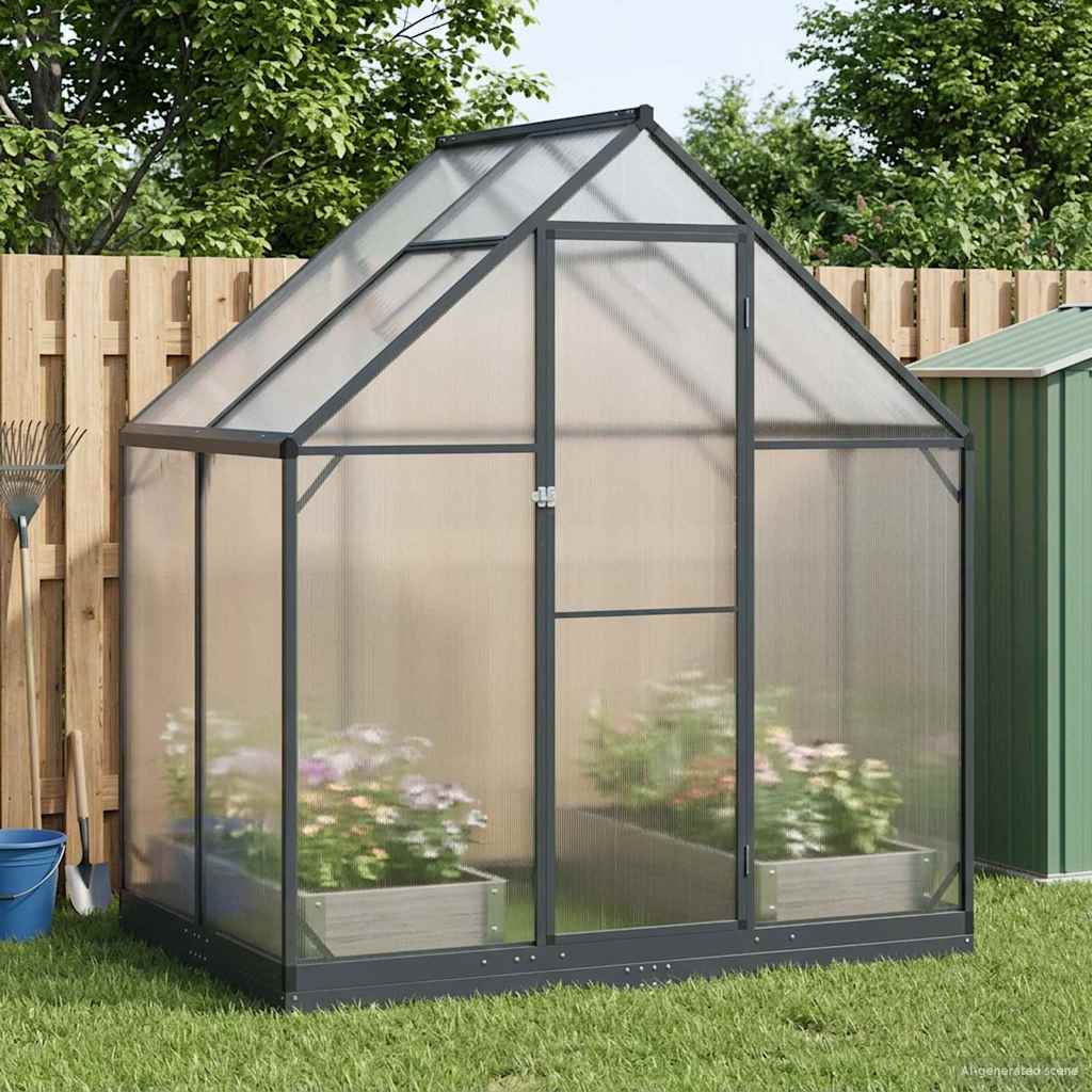 Tuin Serre Met De Deur Antracietkleurig 183,5 X 183,5 X 207 Cm