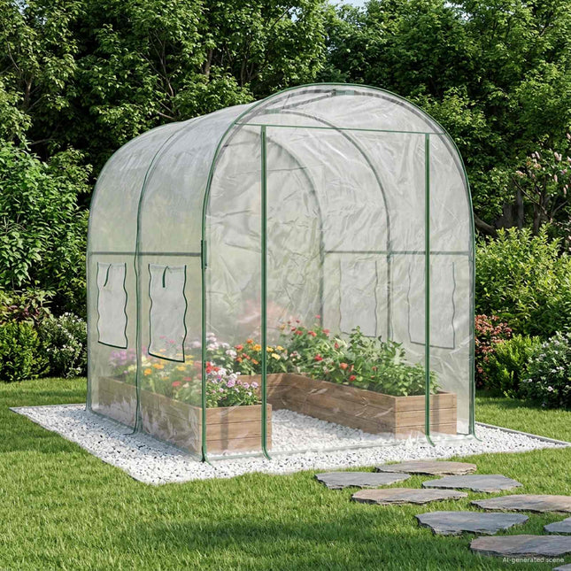 Kweekhuis Met Frame 160 X 200 X 192,5 Cm Pvc Doorzichtig