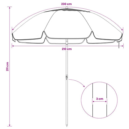 Tuinparasol 207 Cm 170T Polyester Oranje
