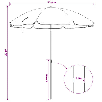 Tuinparasol 207 Cm 170T Polyester Oranje