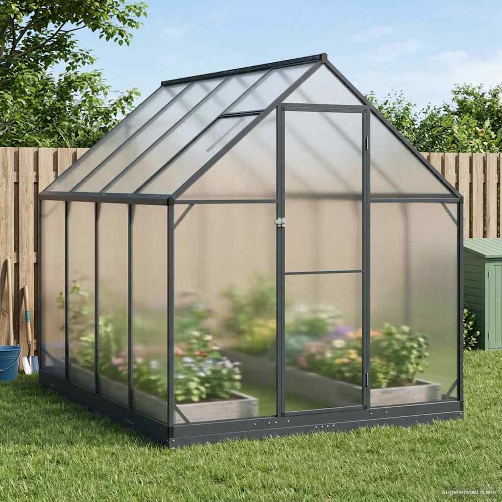 Tuin Serre Met De Deur Antracietkleurig 183,5 X 183,5 X 207 Cm