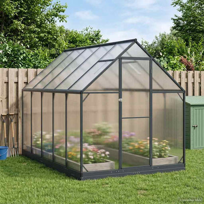 Tuin Serre Met De Deur Antracietkleurig 183,5 X 183,5 X 207 Cm