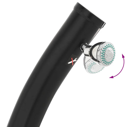 Zonne-Douche Met Douchekop 20 L Pvc, Abs, Zinklegering Zwart
