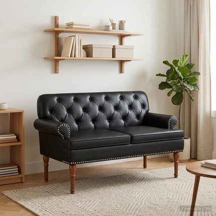 Loungebank Met Knopencomfort 120 X 65 X 77 Cm Kunstleer