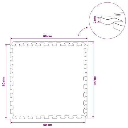 Vloermatten 6 Pcs 2,16 M² Eva Schuim