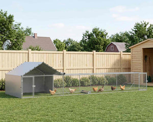 Kippenhok Met Dak En Tuin 2 St Zilver
