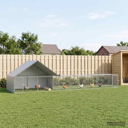 Kippenhok Met Dak En Tuin 2 St Zilver