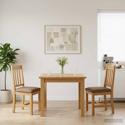 Eetkamerstoel Venlo 2 Pcs Massief Eikenhout Natuurlijk En