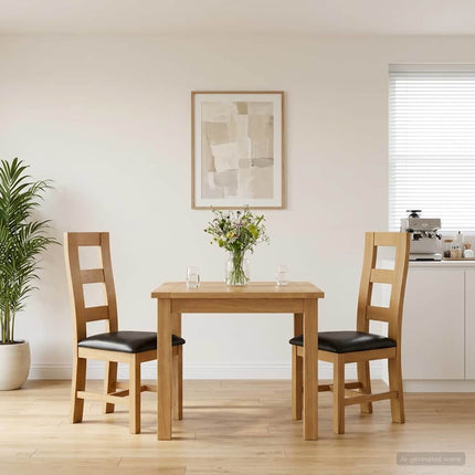 Eetkamerstoel 2 St Massief Eikenhout 45 X 51 X 105 Cm