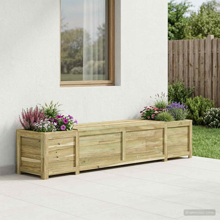 Tuinbank Met Opbergruimte En Plantenbak 193,5 X 40 X 41 Cm