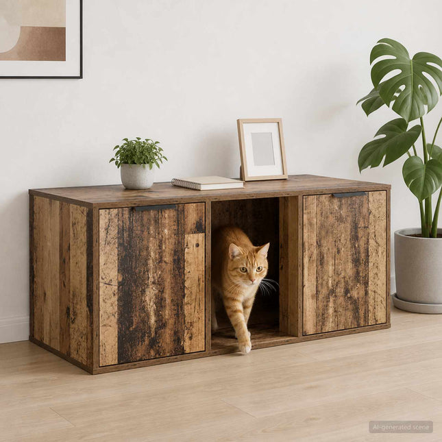 Kattenkrat Meubel Bewerkt Hout