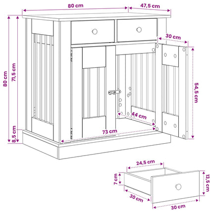 Hond Bench Meubel 80 X 47,5 X 80 Cm