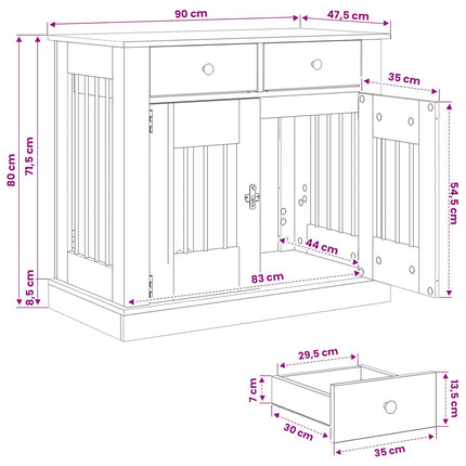 Hond Bench Meubel 90 X 47,5 X 80 Cm