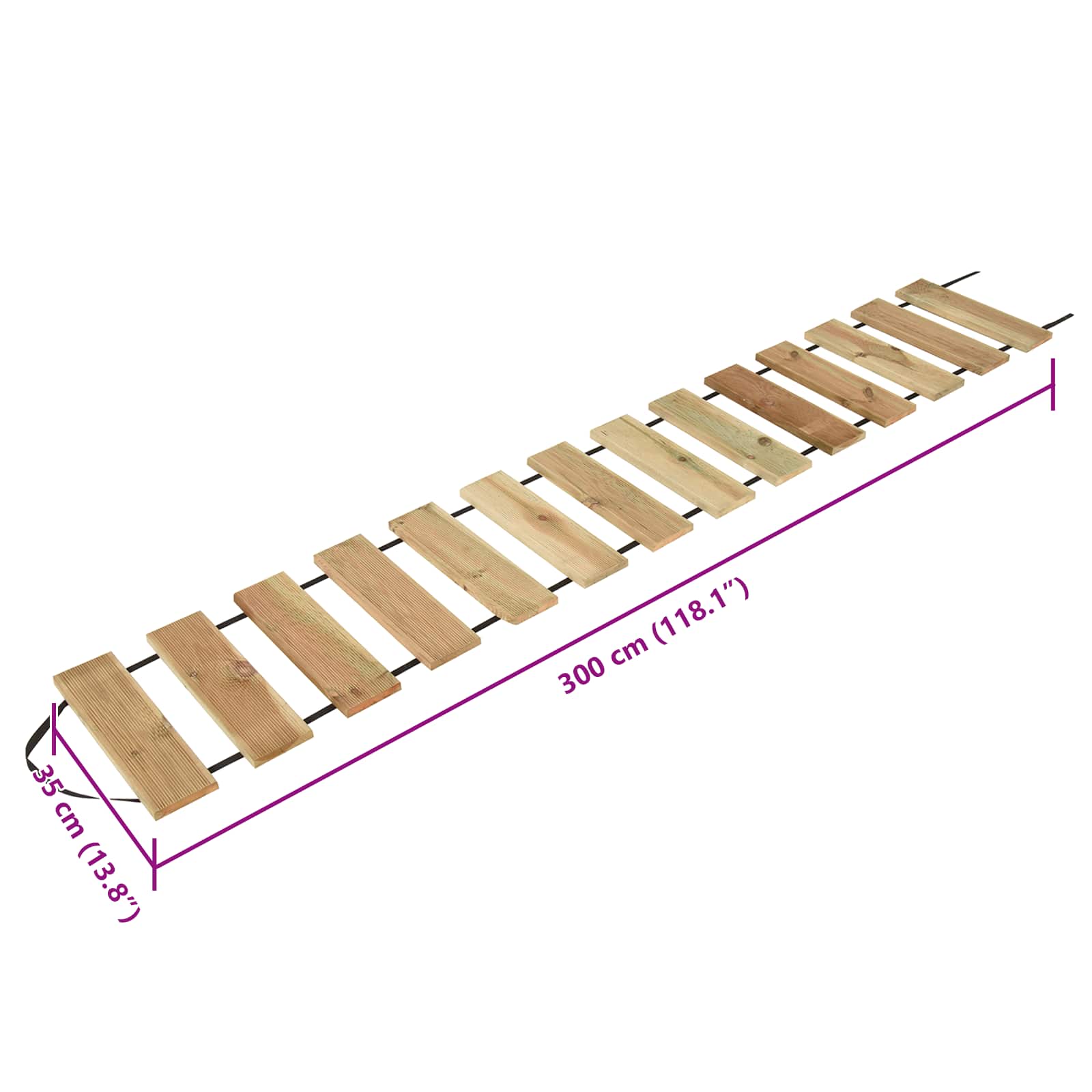 Decking Roll Naturel Geïmpregneerd Grenenhout