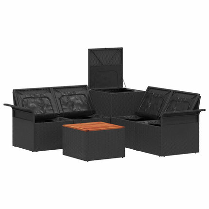 Bankstel 6 Pcs 4-Aantal Zitplaatsen Poly Rattan En Staal