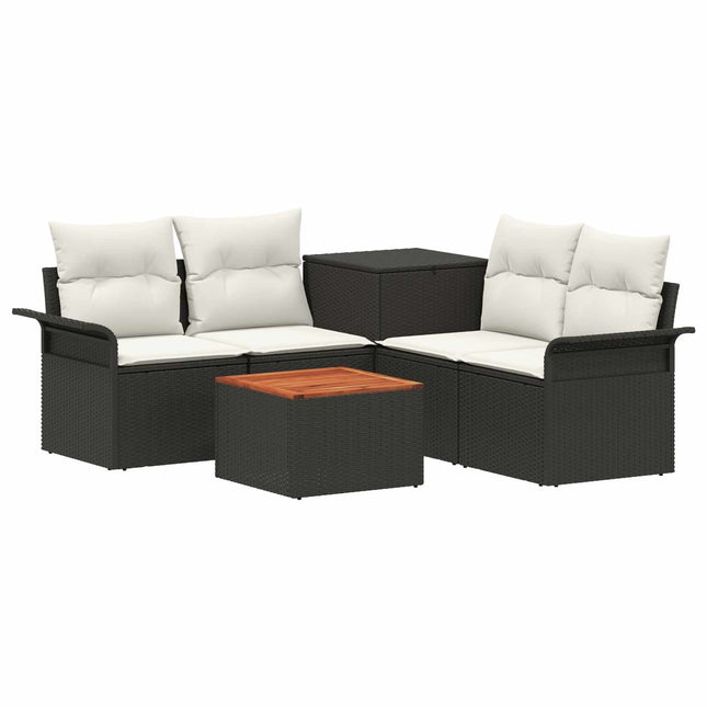 Bankstel 6 Pcs 4-Aantal Zitplaatsen Poly Rattan En Staal