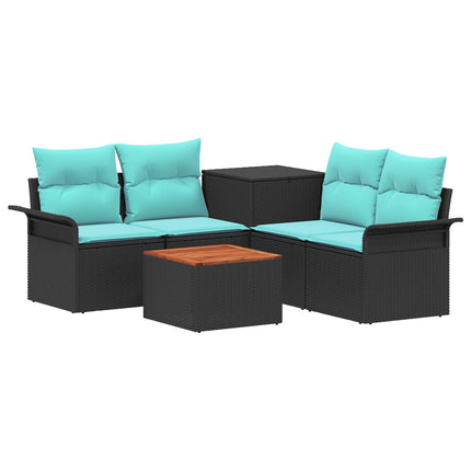 Bankstel 6 Pcs 4-Aantal Zitplaatsen Poly Rattan En Staal