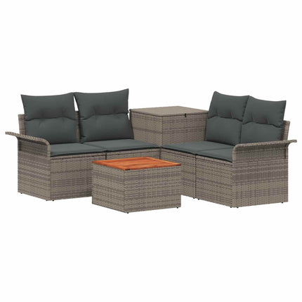 Bankstel 6 Pcs 4-Aantal Zitplaatsen Poly Rattan En Staal