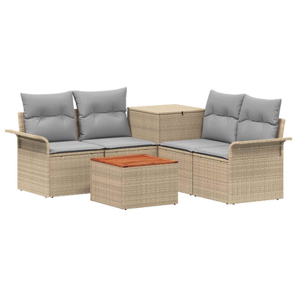 Bankstel 6 Pcs 4-Aantal Zitplaatsen Poly Rattan En Staal