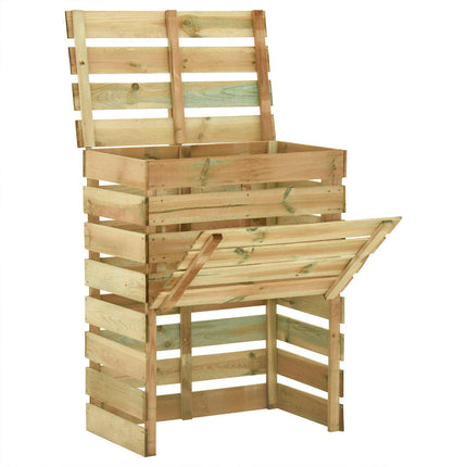 Compostbak Met Lattenrooster Groen Massief Grenenhout