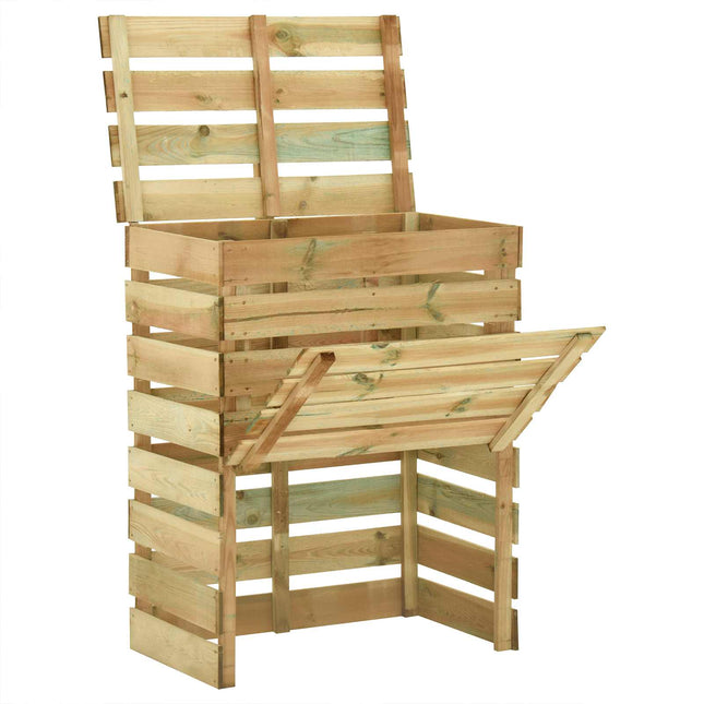 Compostbak Met Lattenrooster Groen Massief Grenenhout