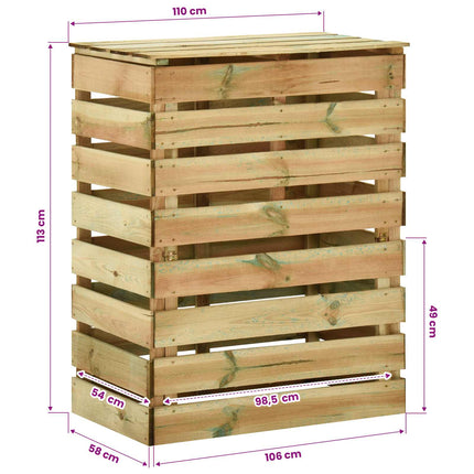 Compostbak Met Lattenrooster Groen Massief Grenenhout