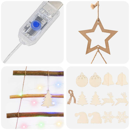 Hangende Kerstboom 150 Cm 80 Led's Meerkleurig