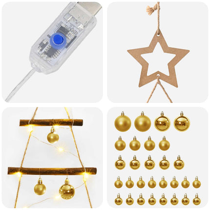 Hangende Kerstboom Met Ballen 150 Cm 80 Led's Warmwit