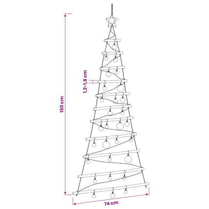 Hangende Kerstboom Met Ballen 150 Cm 80 Led's Warmwit