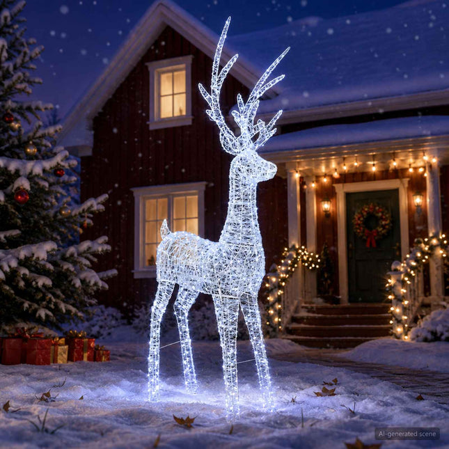 Led-Kerstverlichting Rendier 1000 Led's Wit 122 X 56 X 270 Cm