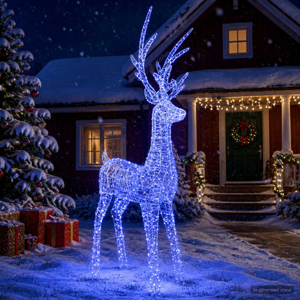 Led-Kerstverlichting Rendier 1000 Led's Blauw 122 X 56 X 270 Cm