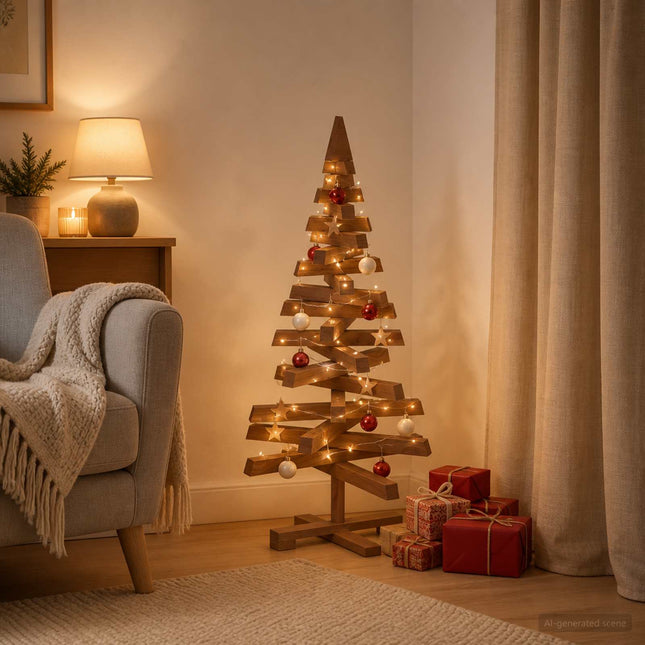 Houten Kerstboom Kotka 90 Cm Massief Grenenhout