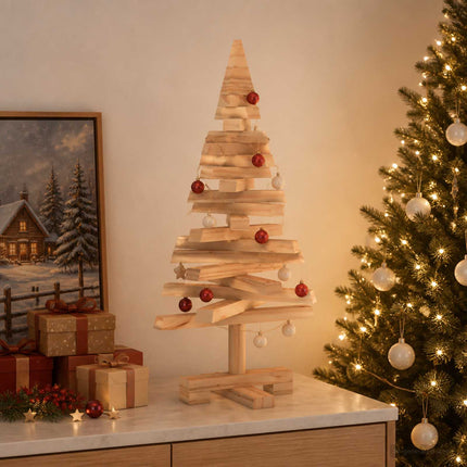 Houten Kerstboom Kotka 60 Cm Massief Grenenhout Natuurlijk