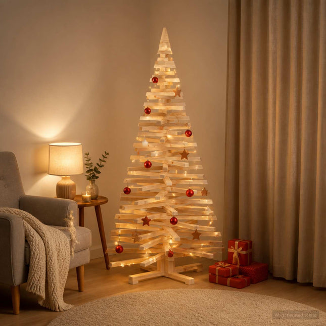Houten Kerstboom Kotka 150 Cm Massief Grenenhout Natuurlijk